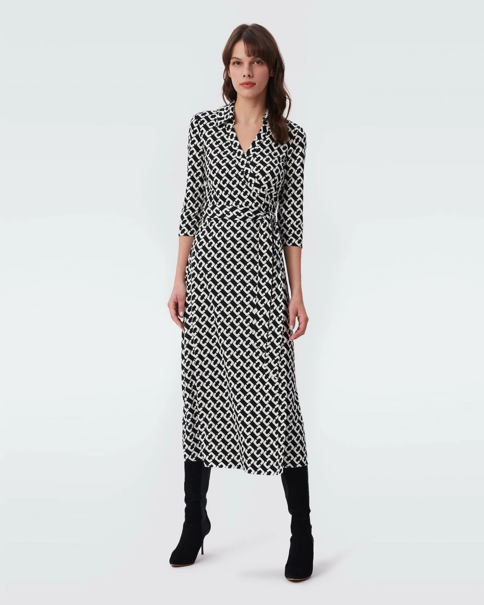 Abigail Silk Jersey Midi Wrap Dress