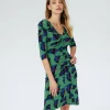Dvf Jim Dress In Falling Gingko Venus Gn Med