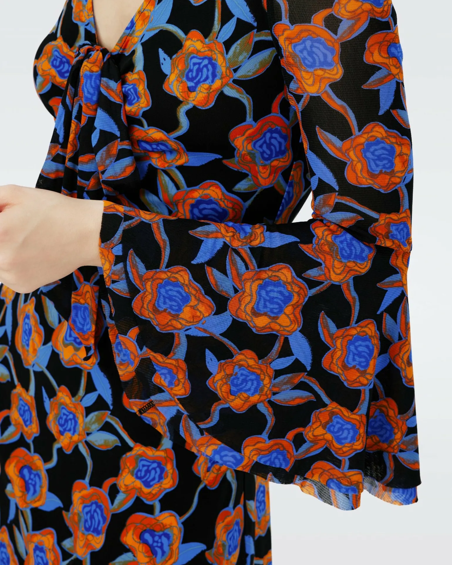 Dvf New Shauna Dress In Oracle Rose Sm Blk Coffee