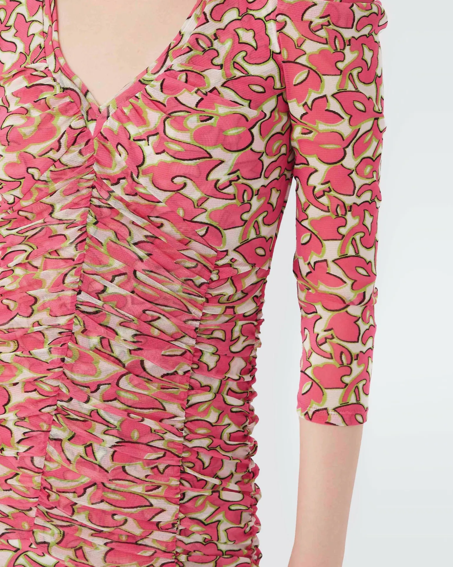 Marcelle Pleated Mesh Dress