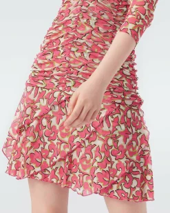 Marcelle Pleated Mesh Dress