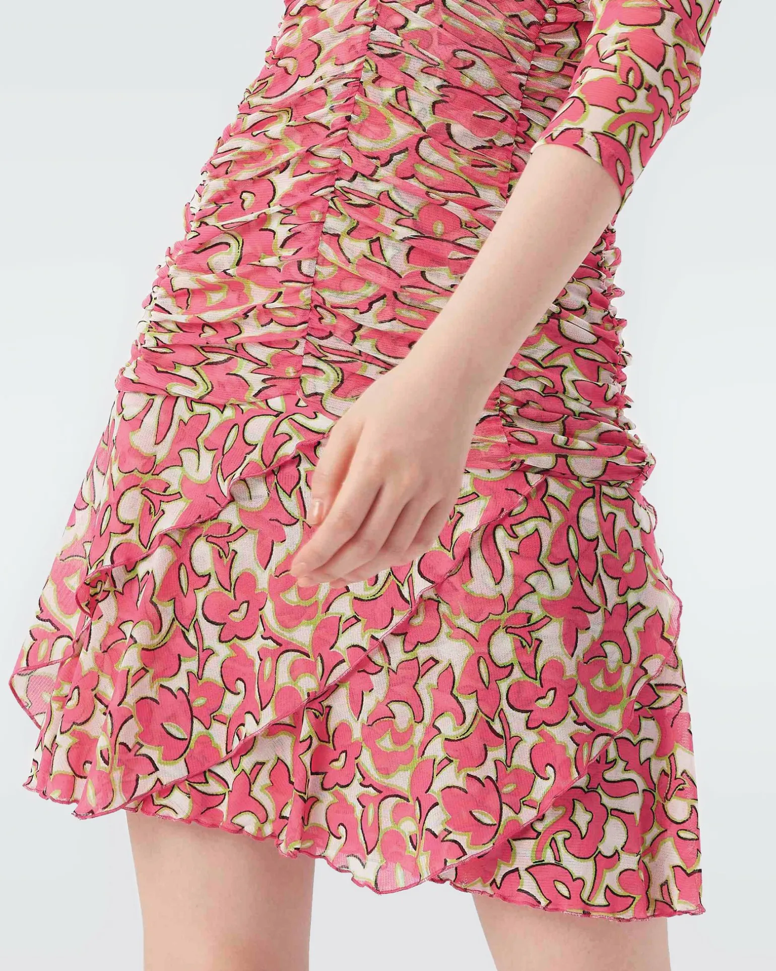 Marcelle Pleated Mesh Dress