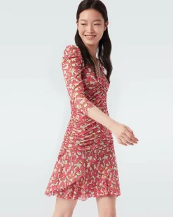 Marcelle Pleated Mesh Dress