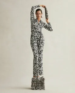 Michelle Jumpsuit In Tiny Dvf 50Th Crossword Ivory